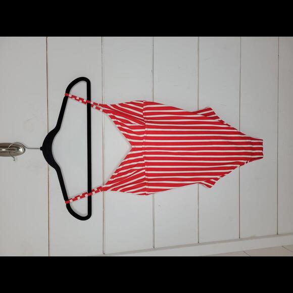 J. Crew Other - J Crew medium red & white stripe one piece swimsuit